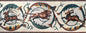 Lion Attacking Deer Mosaic Tile Border - 40x12" Animal Art
