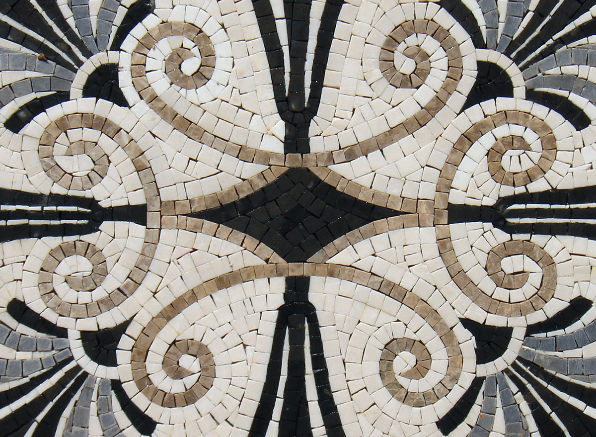 Handmade Marble Tile Mosaic: Anastasia Mural Wall Art