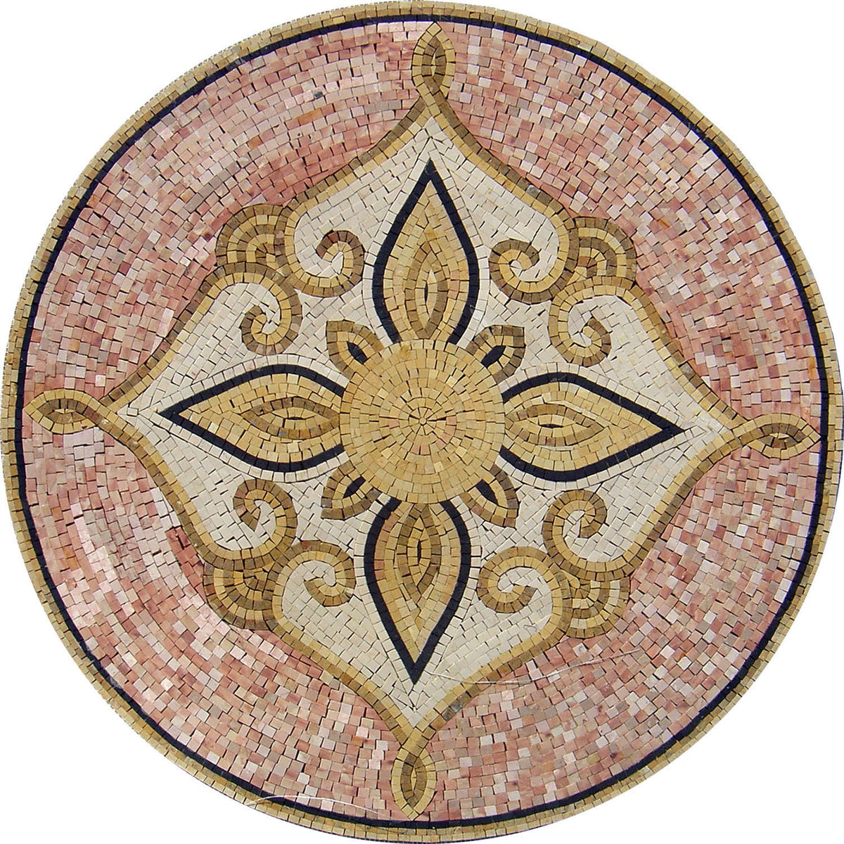 Artistic Opulence - Handcrafted Mosaic Art Tiles - Medallion Masterpiece - Customization available