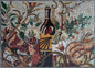 Tuscan Wine Mosaic: Handmade Marble Still Life Backsplash (27” x 19")