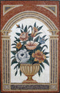Handmade Marble Mosaic Art: Flower Vase Wall Decor (44"x28")