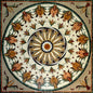 40" Medallion Mosaic Tile: Geometric Marble Mural