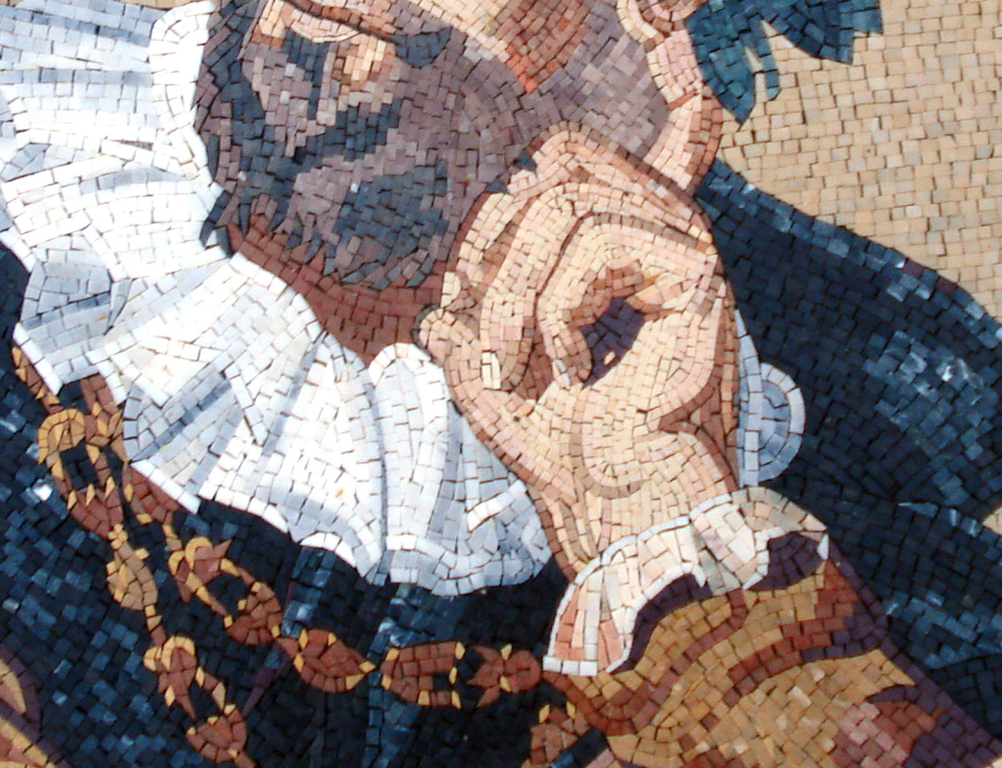 Handmade Philosopher Portrait Mosaic Mural: Indoor Outdoor Wall Art (52” x 32”)