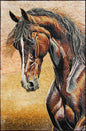 42"x28" Brown Horse Mosaic Wall Art , Rustic Animal Mosaic Panel, Customization available