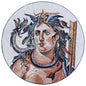 Tethys Goddess Mosaic Tile Mural: Handmade Stone Art (40x40")