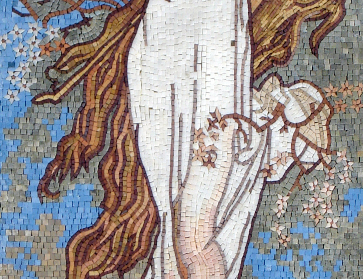 Art Nouveau Mosaic Mural: Maude Adams Style, Alphonse Mucha Inspired