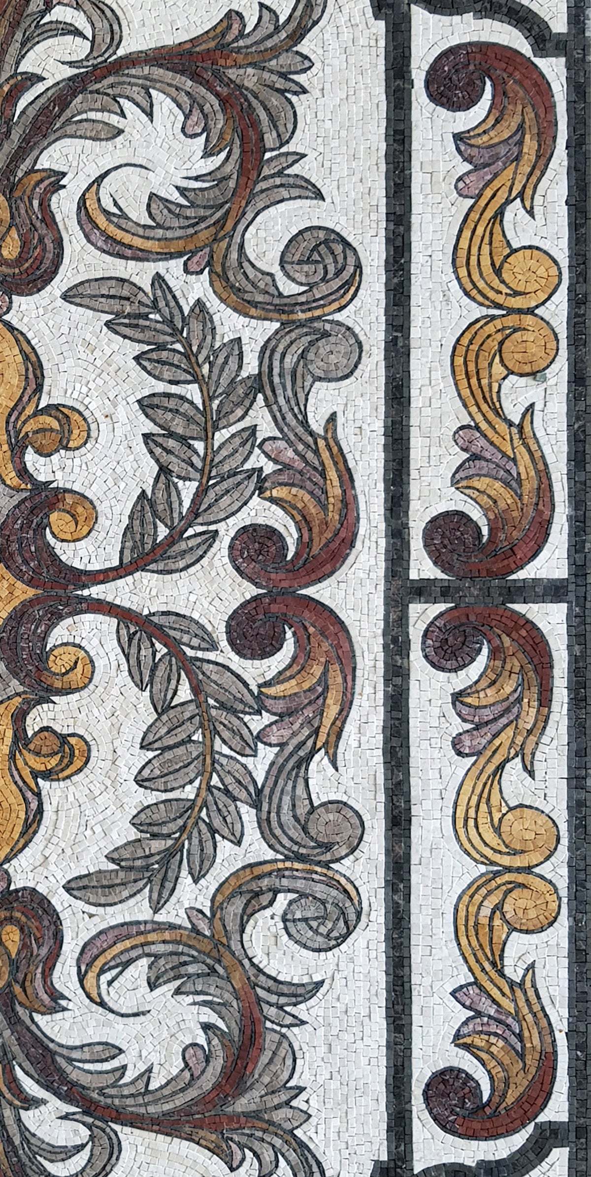 Handmade Marble Mosaic Rug: Modern Stone Area Rug (72” x 48")