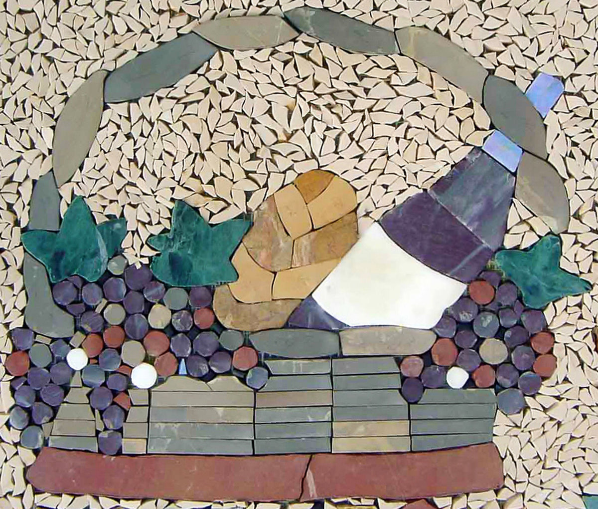 Handmade Wine & Grapes Mosaic Tile Art: Kitchen Backsplash