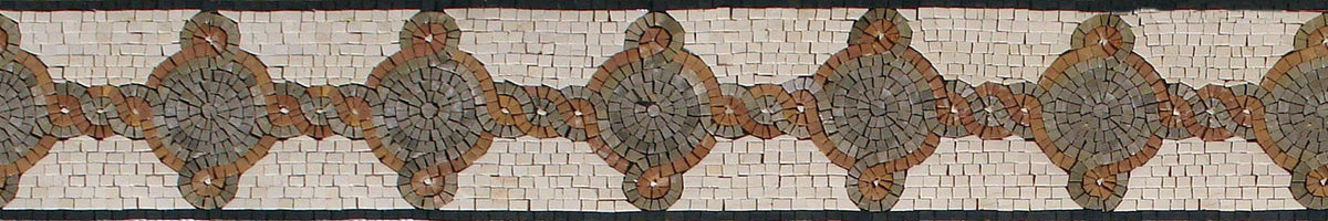 Geometrical Floral Marble Mosaic Border - 40"x6" Wall Tiles