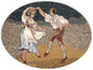 Handmade Marble Mosaic Tile Art: Couple Dancing Portrait, 52”x32”