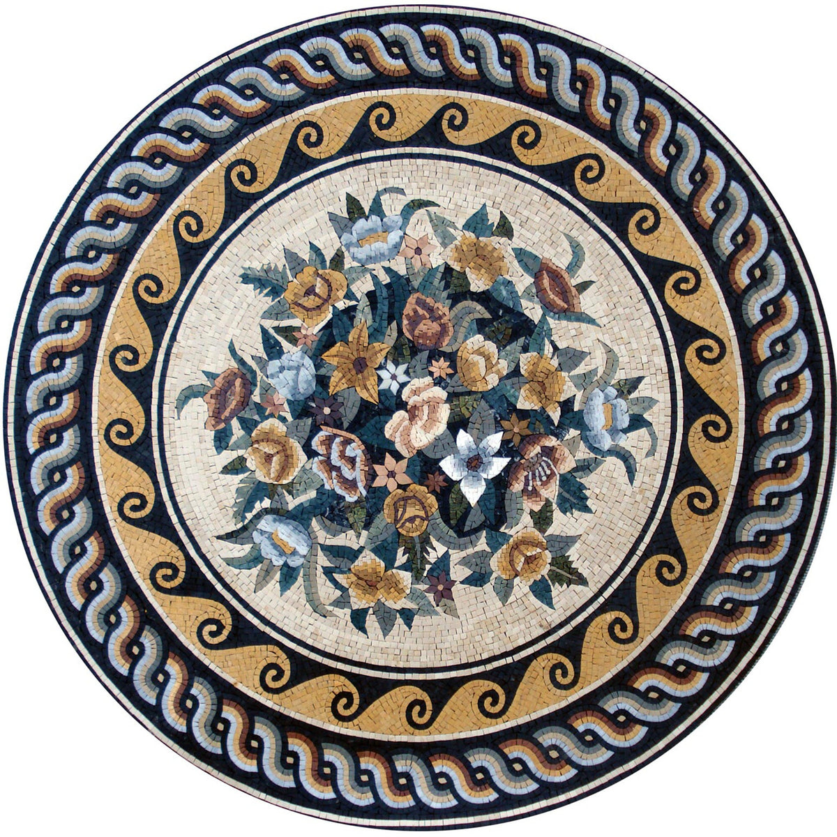 48" Handmade Decorative Medallion wall floor Marble Mosaic Art Stone Tile Décor