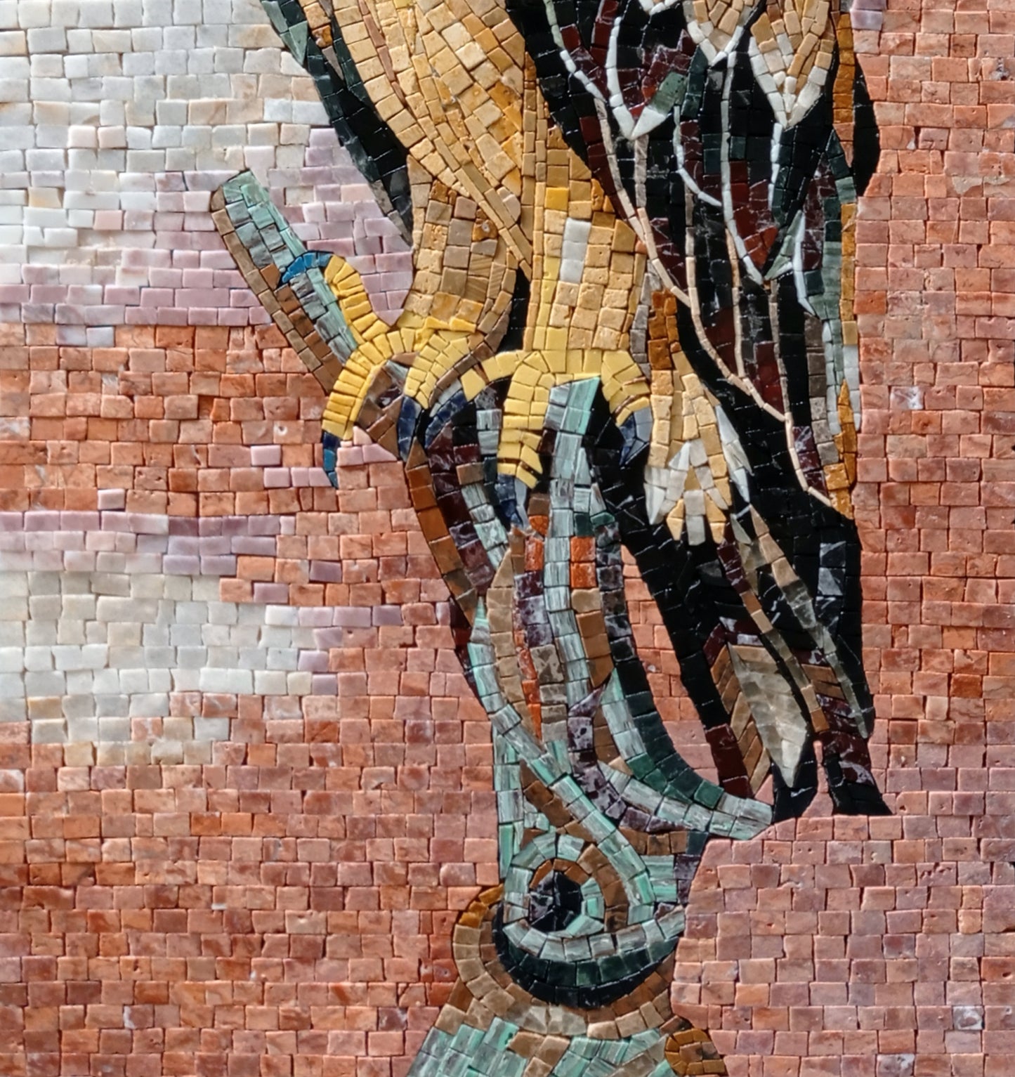 FALCON ART TILES | Wild Bird Mosaic Tiles And Backsplash For Living Room Walls | Golden Falcon Artwork Tiles For Hall And Rooms Walls