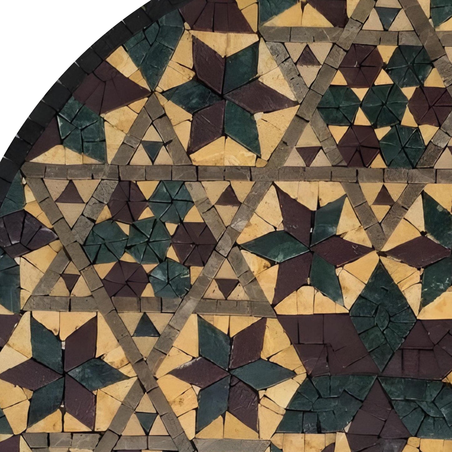 Custom Mosaic Medallion – Handmade Marble Tile Medallion with Geometric/Floral Pattern