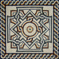 Geometric Marble Mosaic Floor Tile: 40" Inlay Art