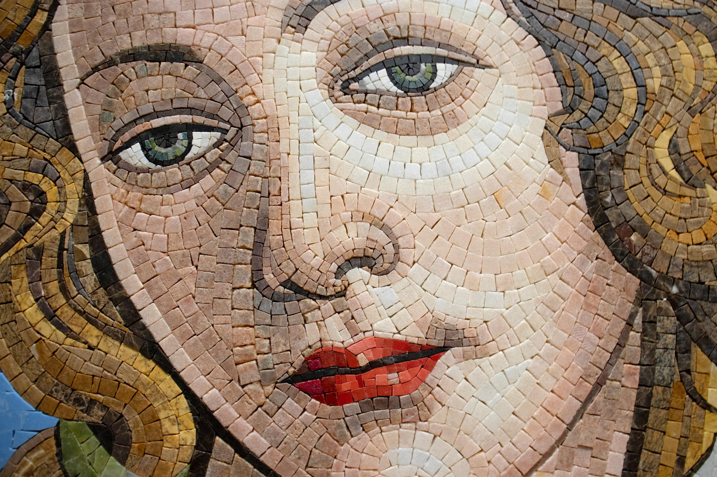 34"x26" Botticelli Venus Mosaic Art –  Renaissance Masterpiece, Framed Wall Decor, Customization available