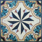 40" Geometric Marble Mosaic Floor Tile: Inlay Artwork