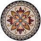 Fiery Blossom: Greek Wave Border Mosaic Medallion with Floral Elegance - Customization available