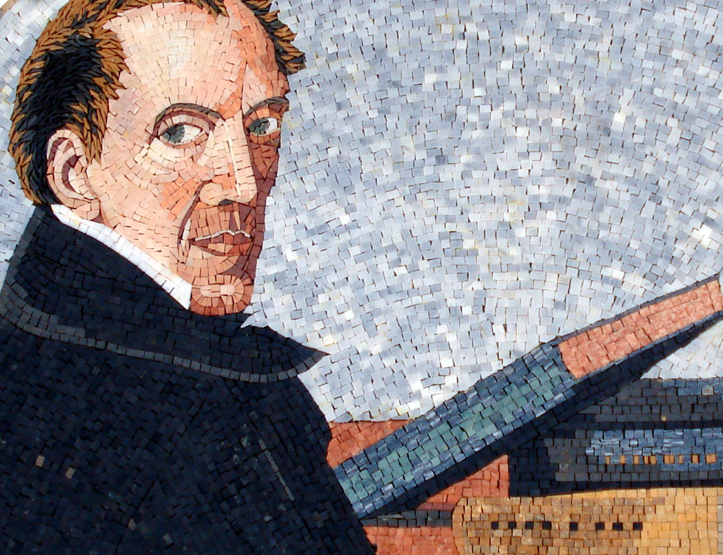Handmade Scholar Portrait Marble Mosaic Tile Art (52” x 32")