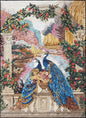 Handmade Peacock Mosaic Tile Art: Botanical Floral Wall Decor (56” x 40")