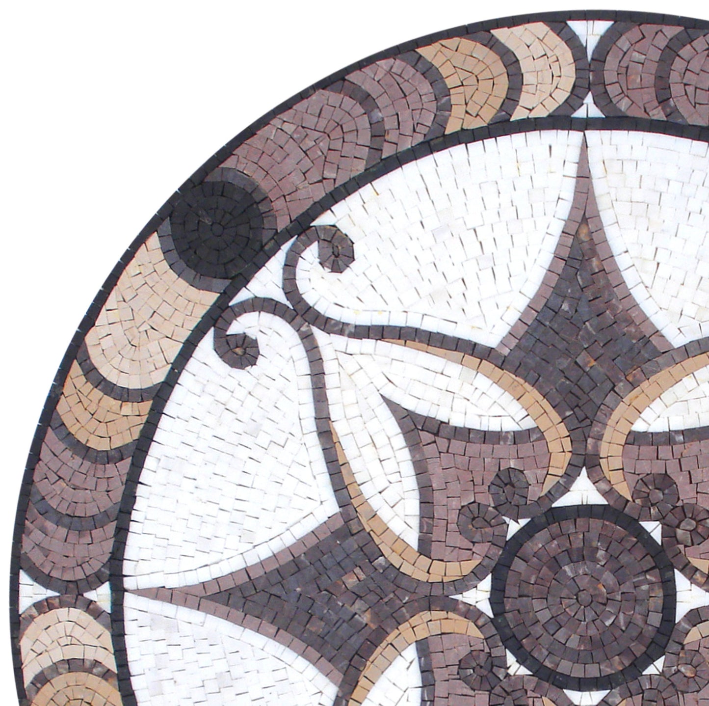Artisanal Elegance - 36-Inch Handmade Pattern Mosaic Medallion - Natural Marble Tile Décor - Customization available