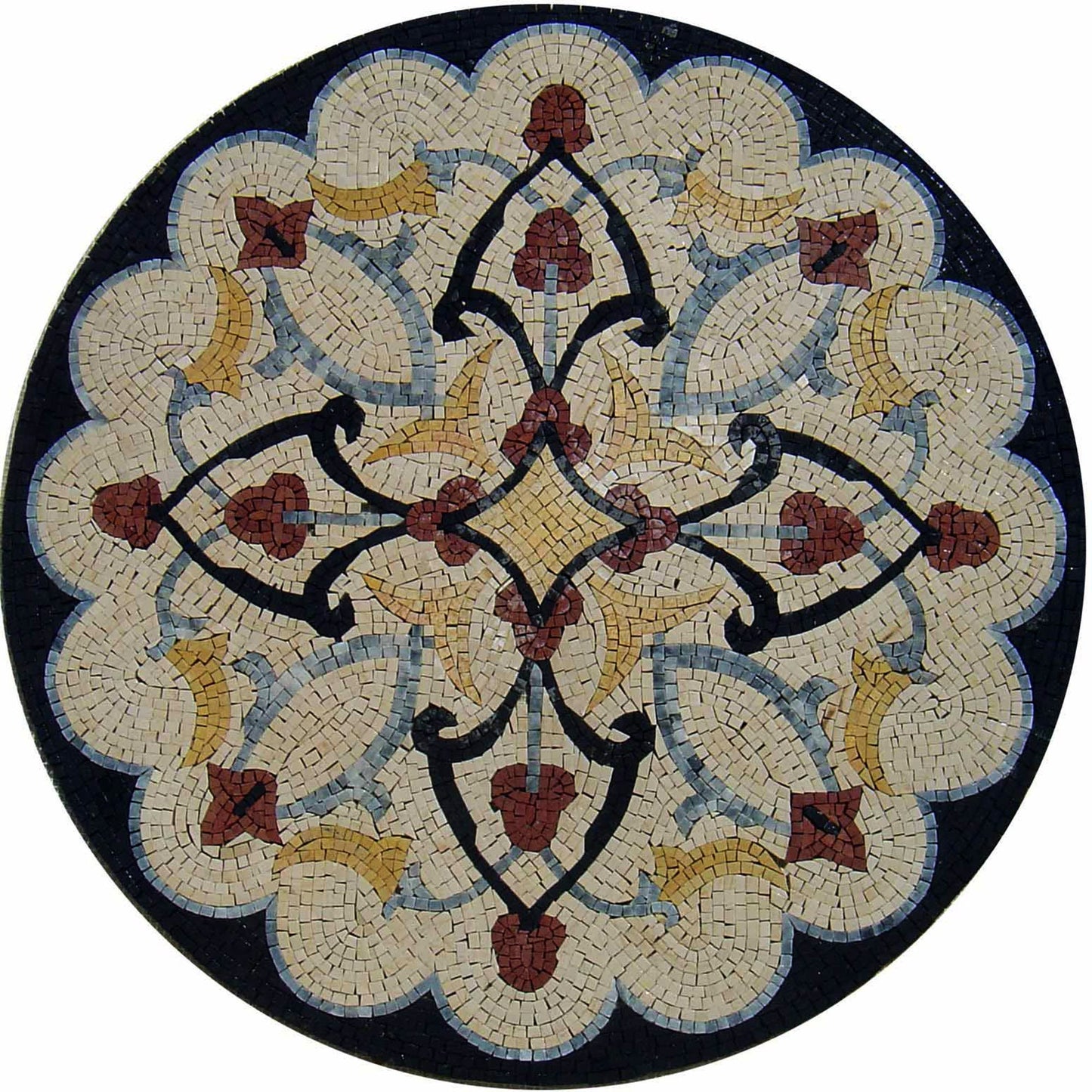 Handmade Marble Mosaic Medallion Art Tile - 40" Home Decor