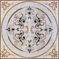 Handmade Floral Mosaic Tile: Geometric Marble Mural (32x32)