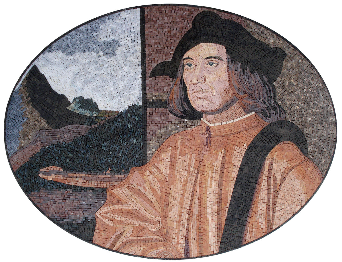 Conquistador Medici Handmade Marble Mosaic Tile Art