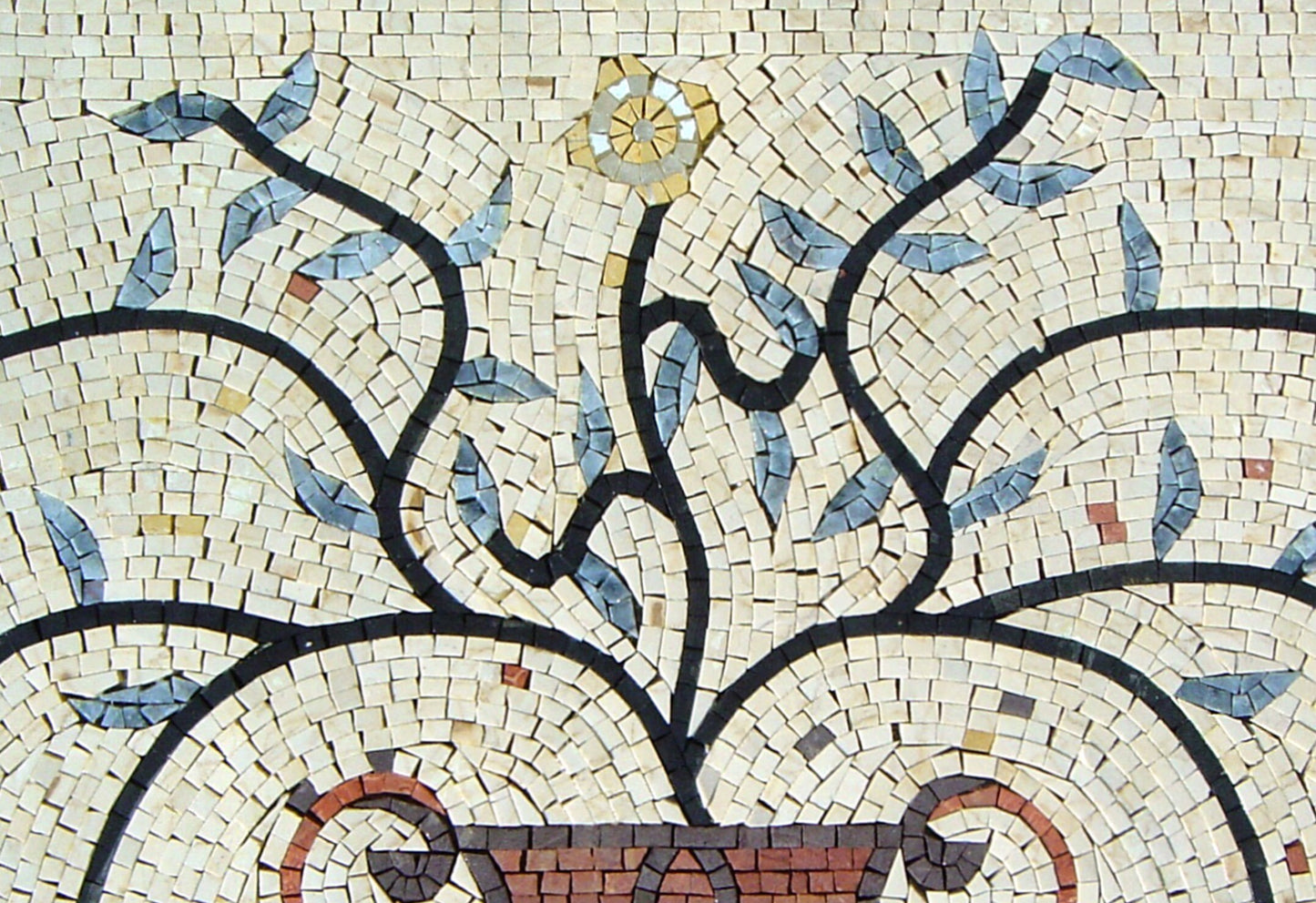 Handmade Marble Mosaic Flower Vase: Kitchen Wall Art Decor