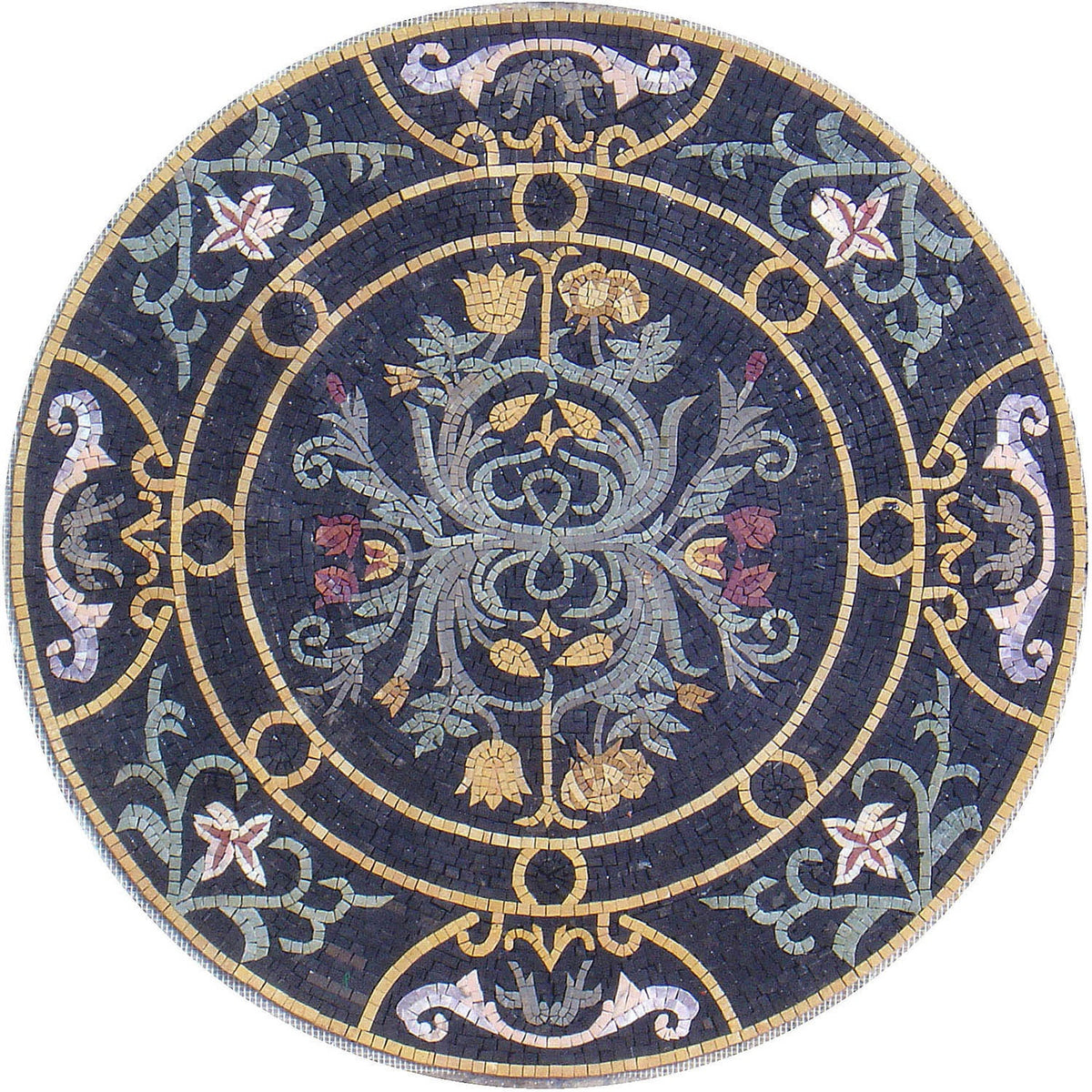 Elegant Rounds - Marble Mosaic Medallion Art Tile with Timeless Appeal - Customization available