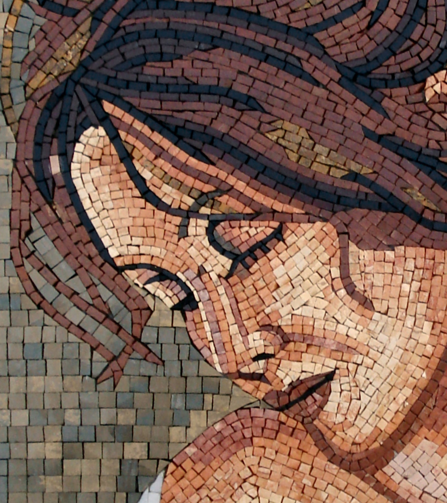 Handmade Marble Mosaic Tile: Elegant Woman Portrait Mural