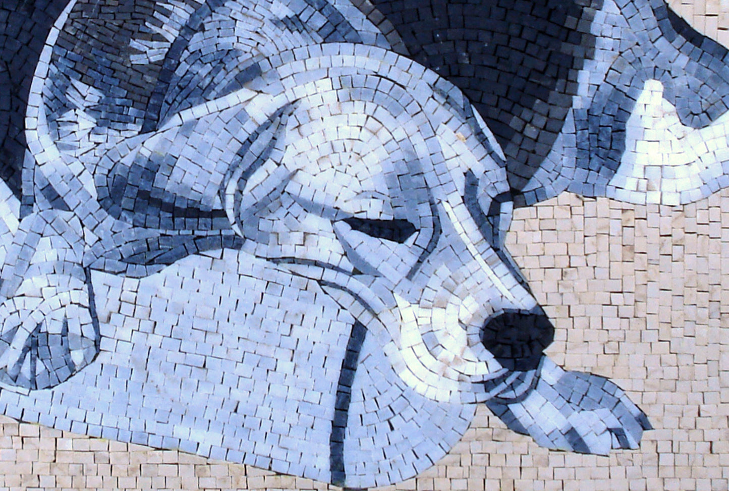 Labrador Dog Mosaic Art: Handmade Marble Pet Mural (36x24)