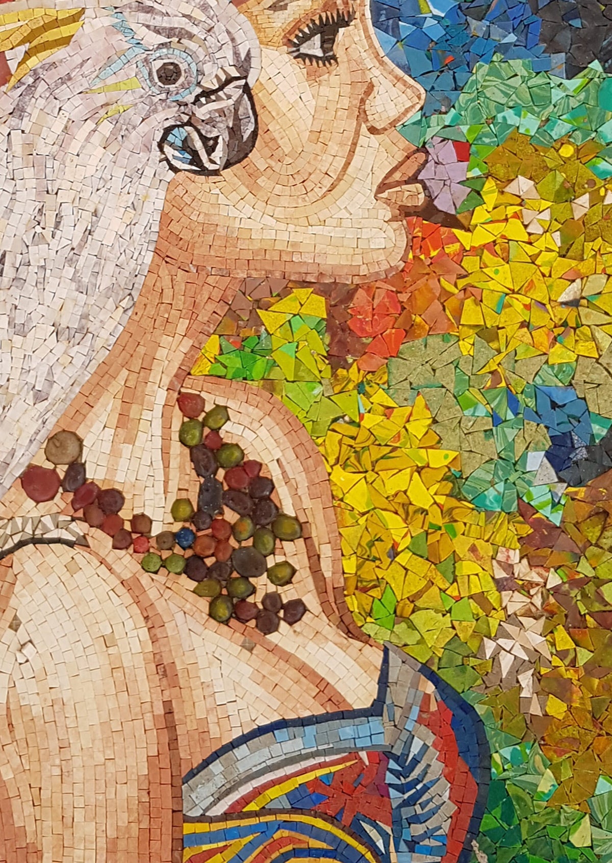 Handmade Marble Mosaic Portrait: Indian Woman Wall Art