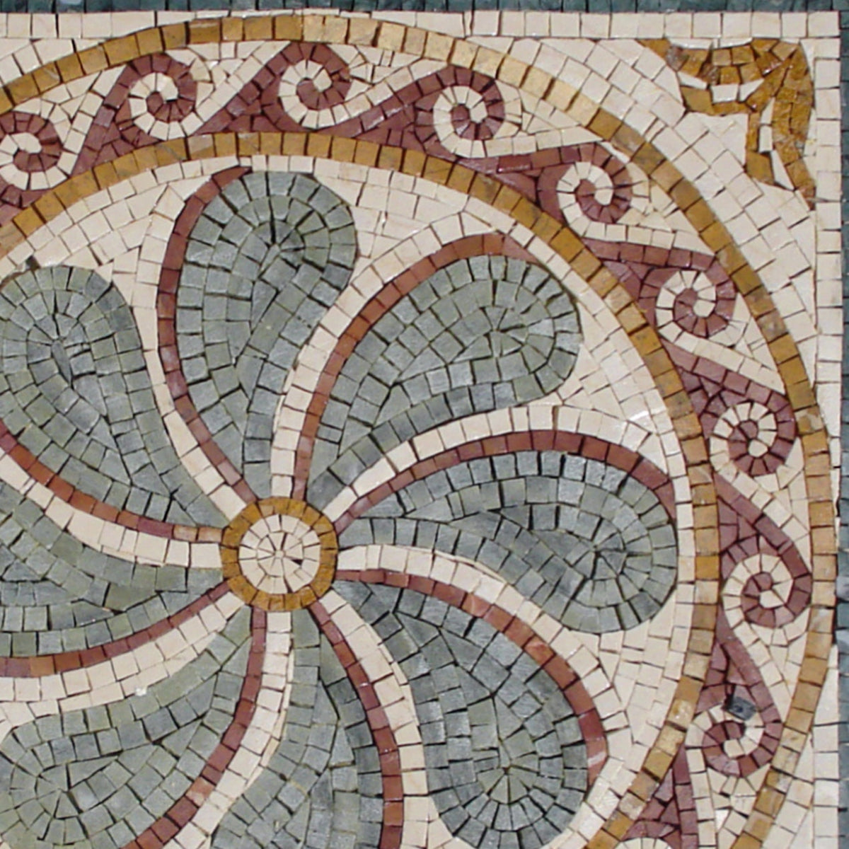 Handmade Floral Marble Mosaic Tile Backsplash (24”x 24")