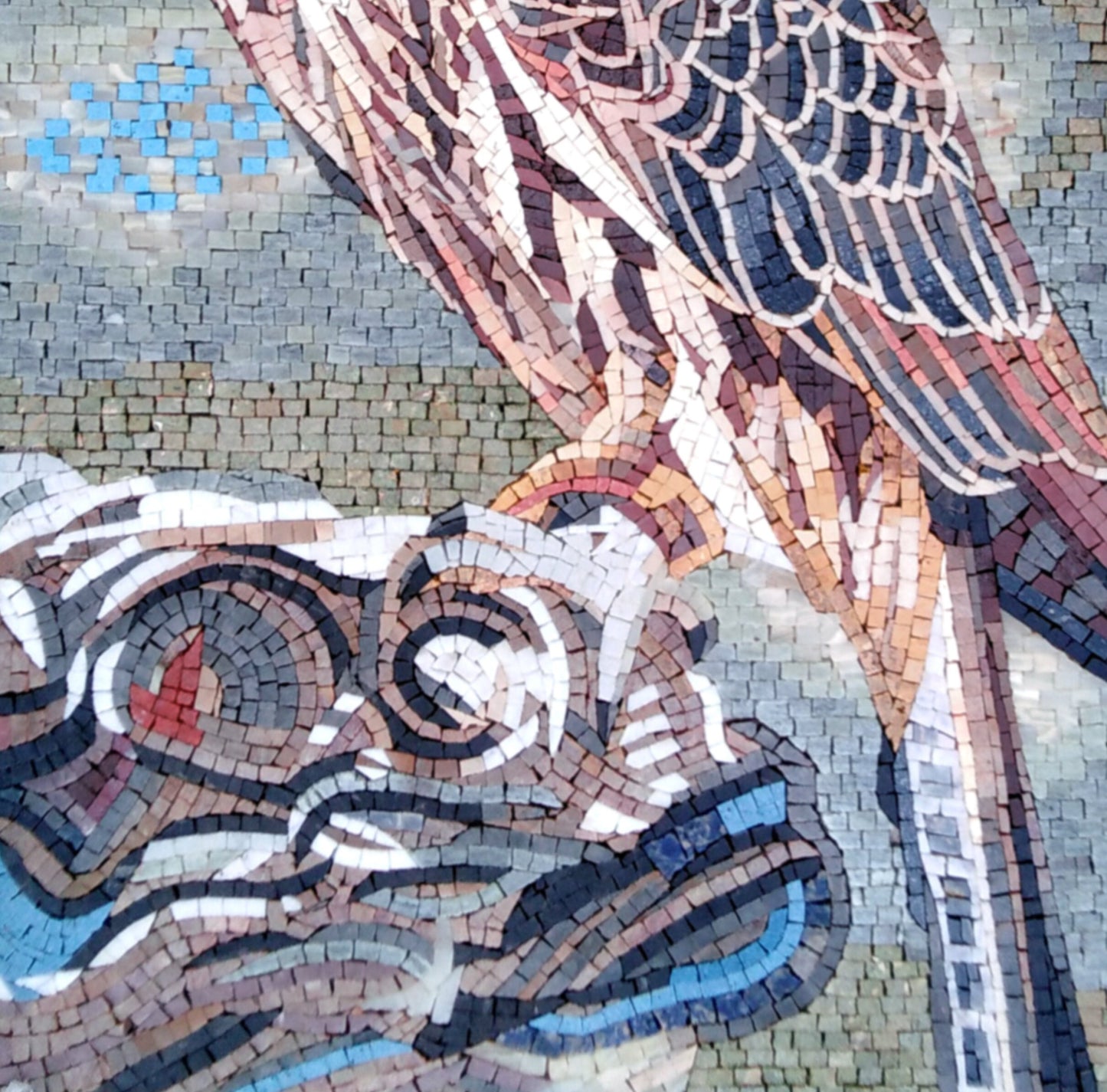 FALCON ART TILES| Wild Bird Mosaic Tiles And Backsplash For Living Room Walls| Falcon Artwork Tiles For Interior Hall And Rooms Decor