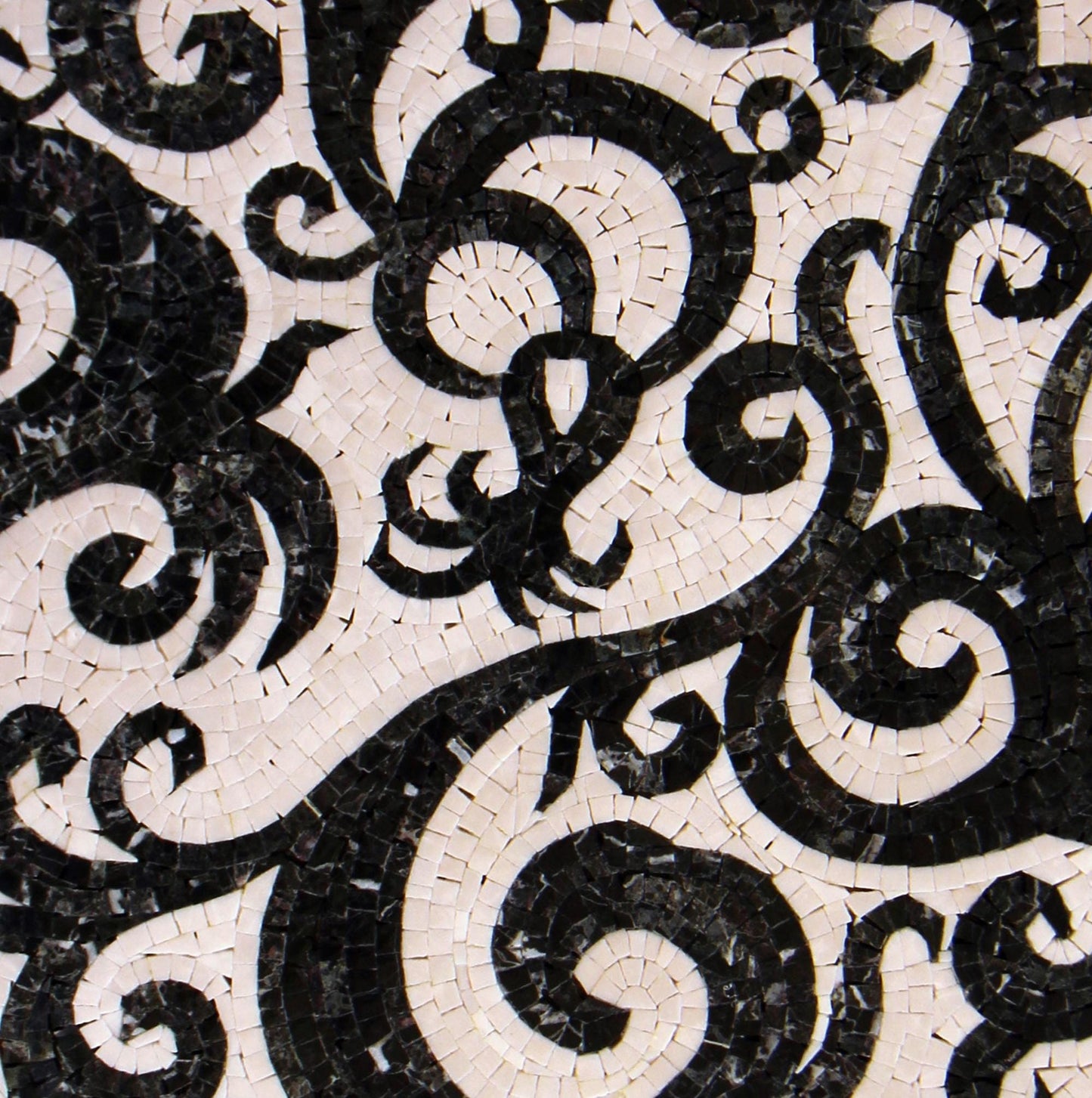 Handmade Marble Mosaic Medallion: 20-Inch Round Tile Art Inlay