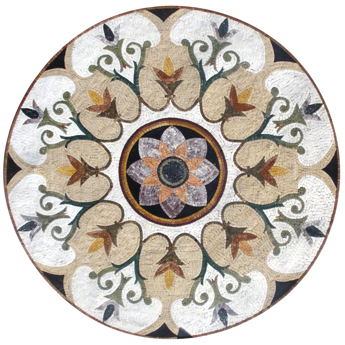 Artisan Elegance - Handmade Pattern Mosaic Medallion - Natural Marble Tile Décor - Customization available