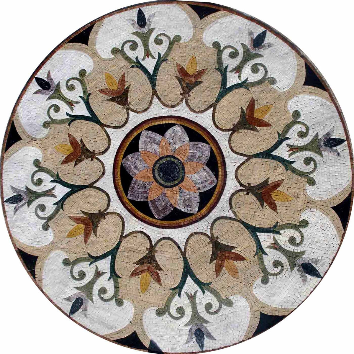 60" Handmade Decorative Medallion wall floor Marble Mosaic Art Stone Tile Décor - Customization available