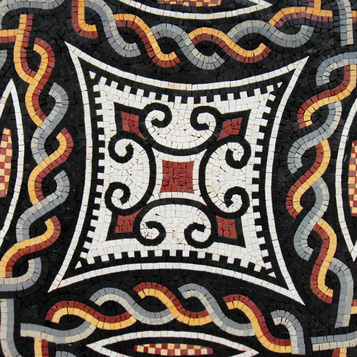 Symmetry in Design - Geometrical Pattern Round Mosaic Medallion Art Tile - Customization available
