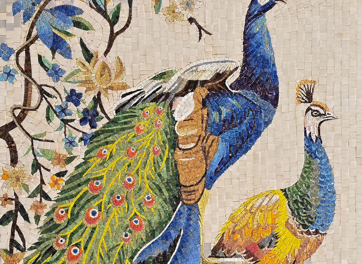 Custom Handmade Peacock Mosaic – Mosaic Glass Wall Art, Luxury Decorative Tile, Personalized Mosaic Art