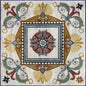 40" Floral Marble Mosaic Tile Medallion: Indoor/Outdoor Floor Art