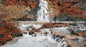 Handmade Marble Mosaic Tile: Autumn Waterfall Wall Art (60” x 36”)