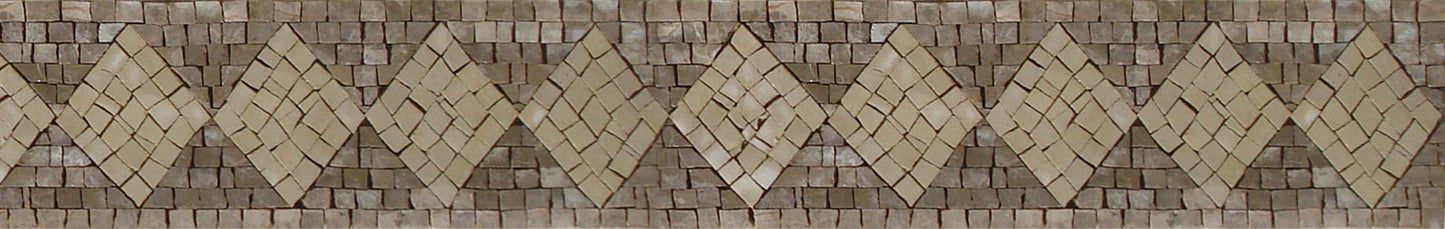 Diamond Mosaic Tile Border: 4" Bathroom Wall Decor