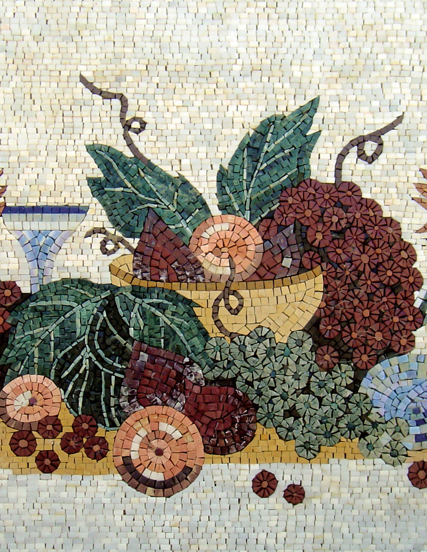 Handmade Marble Mosaic Tile Art: Kitchen Backsplash, Floral Still Life