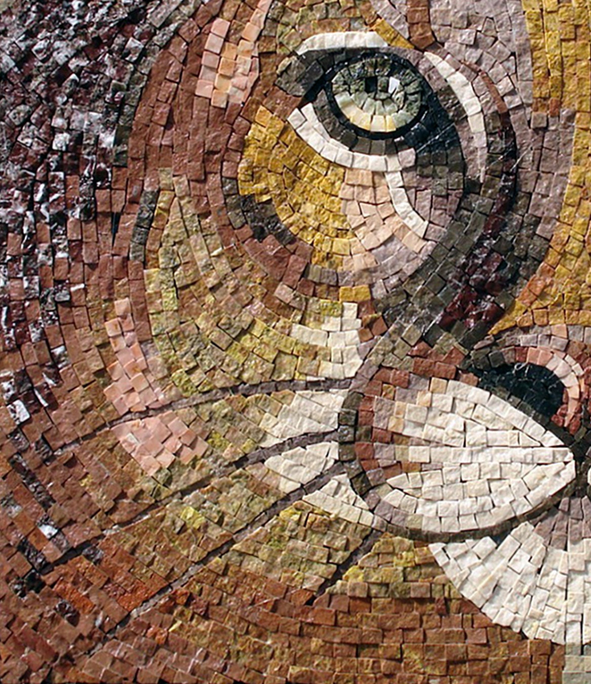 Handmade Cougar Mosaic Tile Art: Wild Animal Wall Decor (20x20)