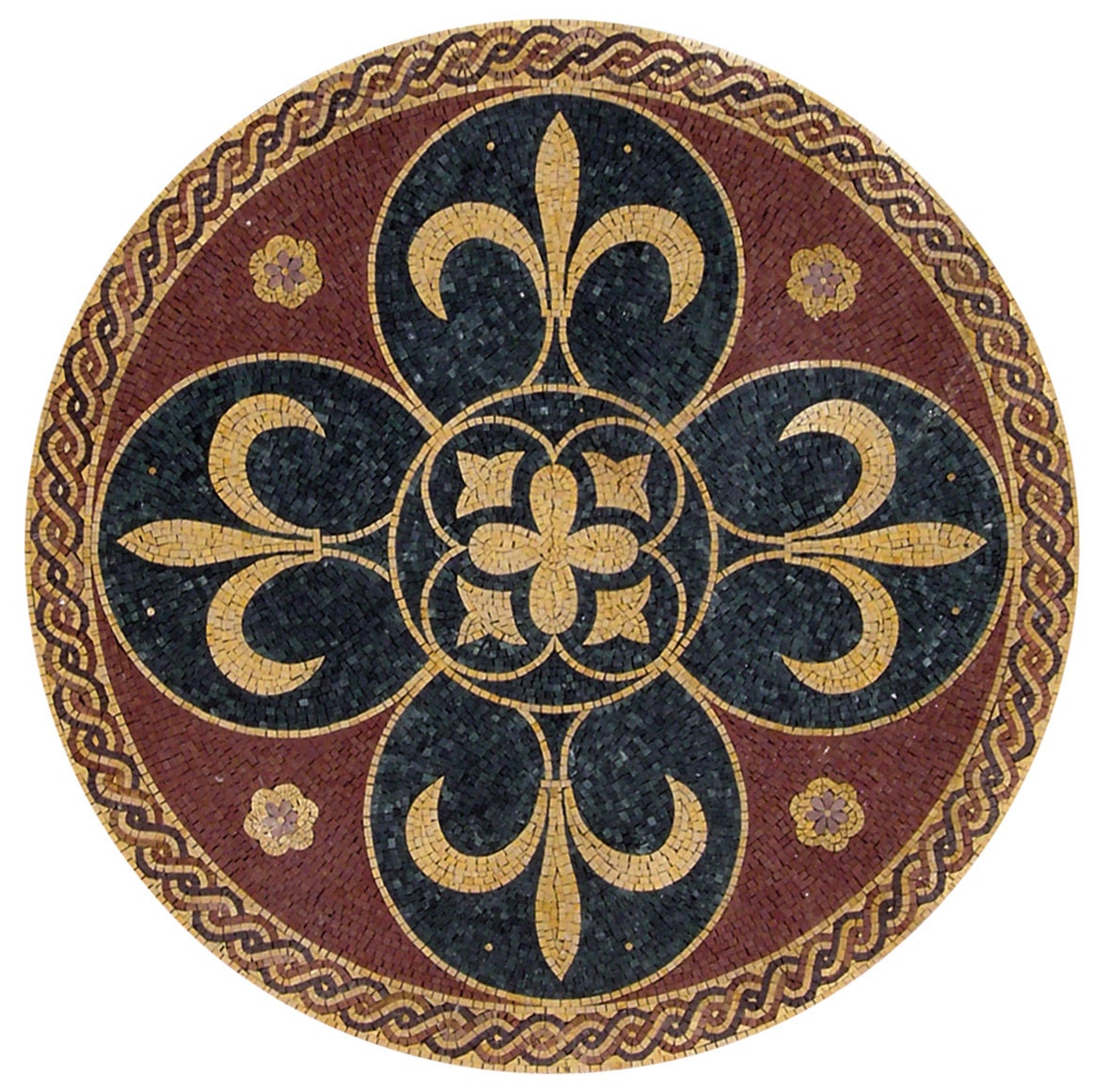 Elegant Harmony - 32-Inch Handmade Pattern Mosaic Medallion - Natural Marble Tile Décor - Customization available