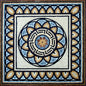 40" Medallion Marble Mosaic Tile: Handmade Inlay Artwork