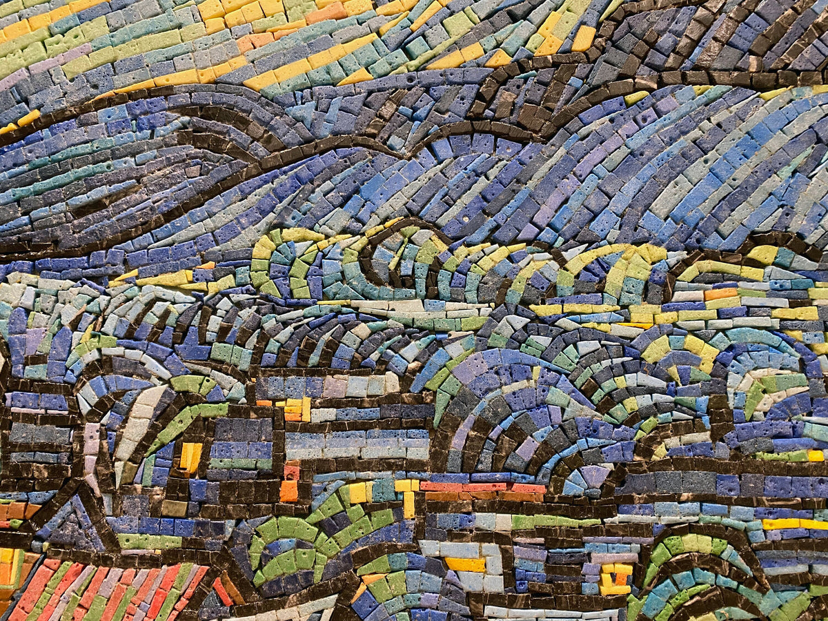 Handmade Marble Mosaic Art: Van Gogh Starry Night Reproduction (40” x 32")