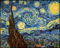 Handmade Marble Mosaic Art: Van Gogh Starry Night Reproduction (40” x 32")