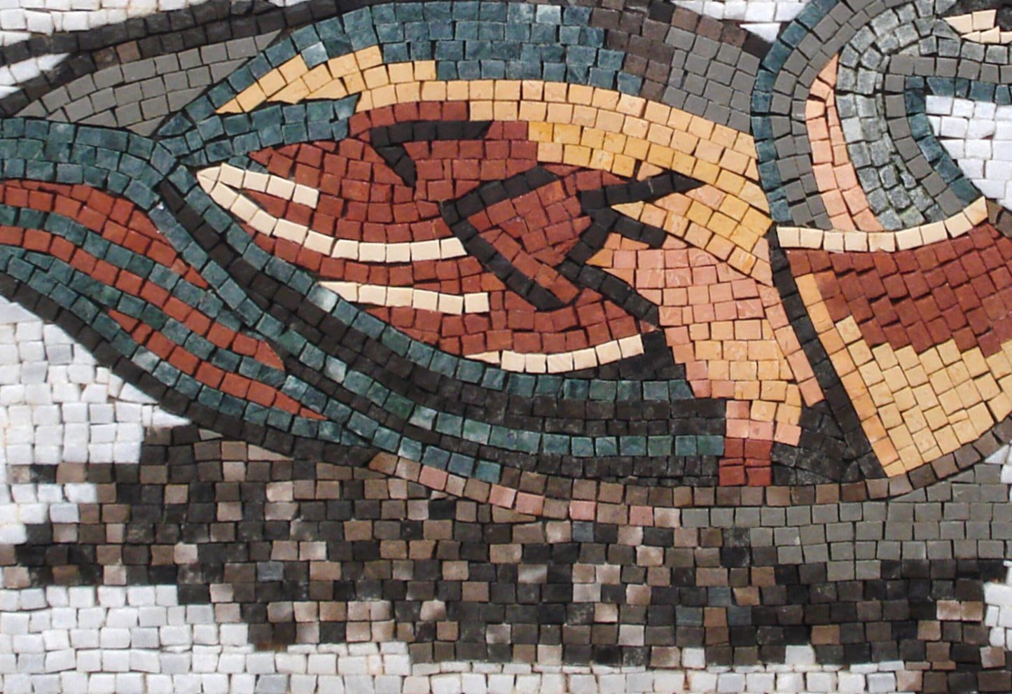 Handmade Duck Mosaic Tile Art: Marble Wall Decor (24" x 16")