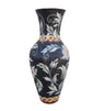 Handmade Floral Mosaic Marble Vase: Black & White Home Decor